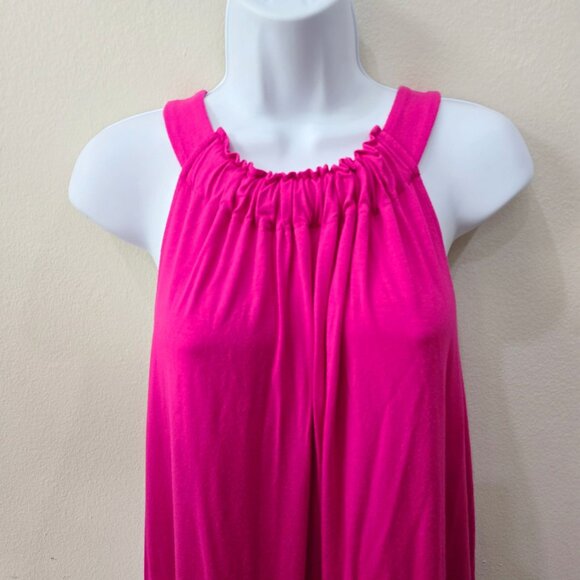 Express ✦ Bright Pink Halter Dress ✦ Modal ✦ Spandex ✦ Pull Over Style L EUC - Picture 7 of 8